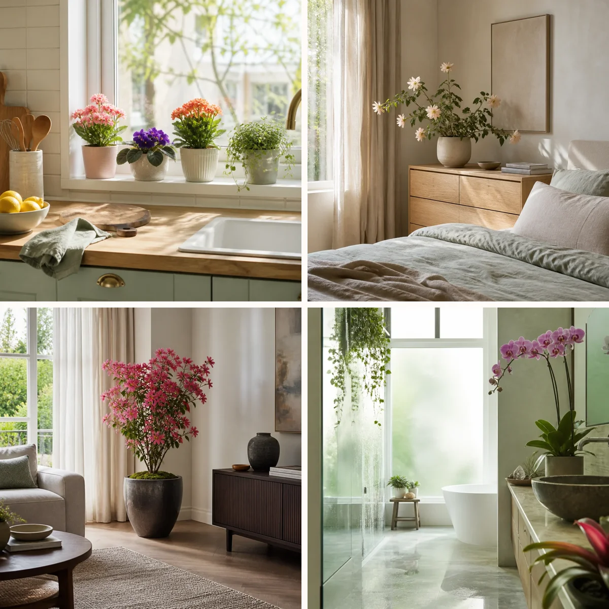 Plantas de interior con flores para cada estancia: opciones para cocinas, dormitorios y más